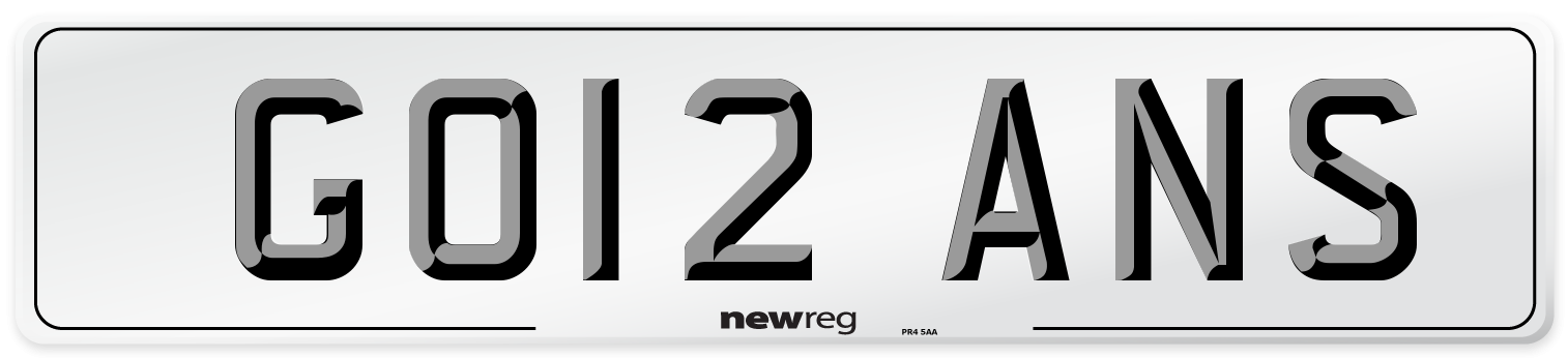 GO12 ANS Number Plate from New Reg